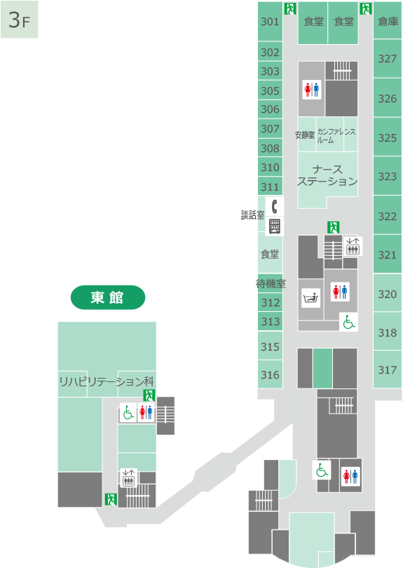 能美市立病院 平面図 3階