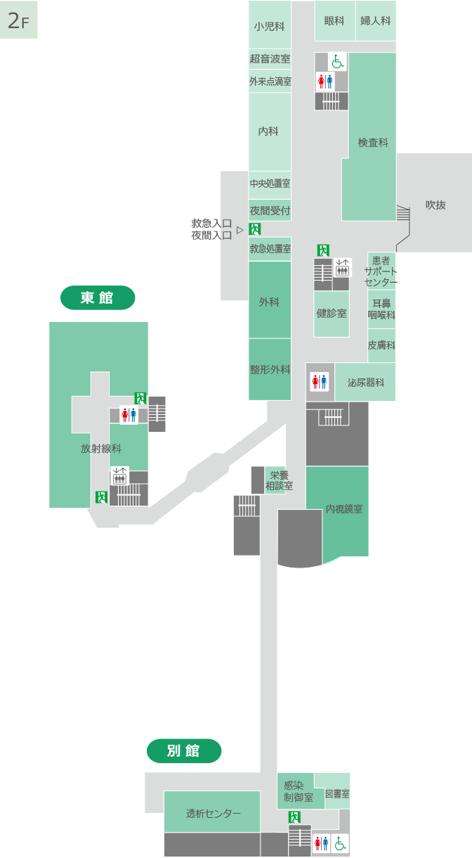 能美市立病院 平面図 2階